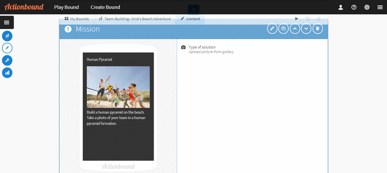 image of actionbound mission page
