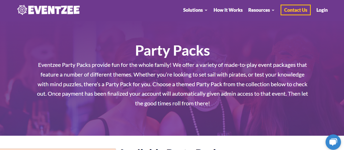 image of eventzee party packs