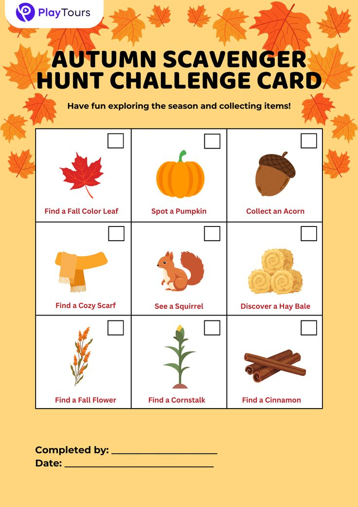 free fall scavenger hunt template
