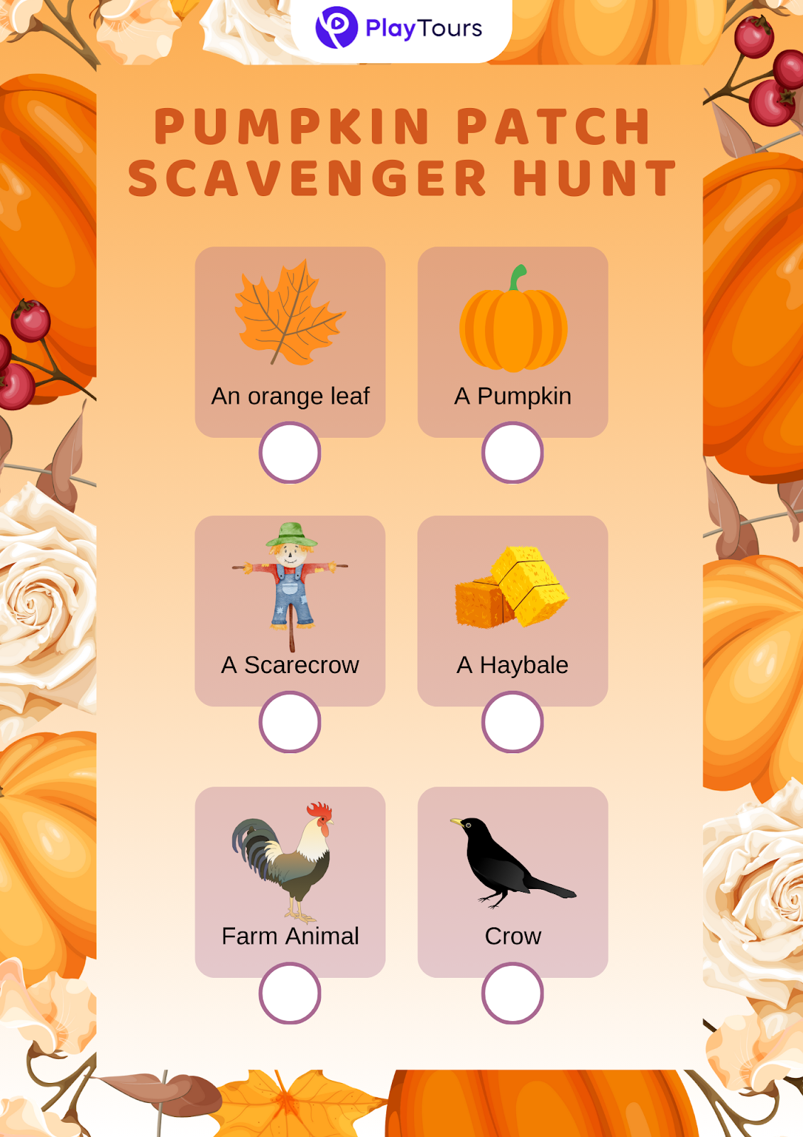 free fall pumpkin patch scavenger hunt template