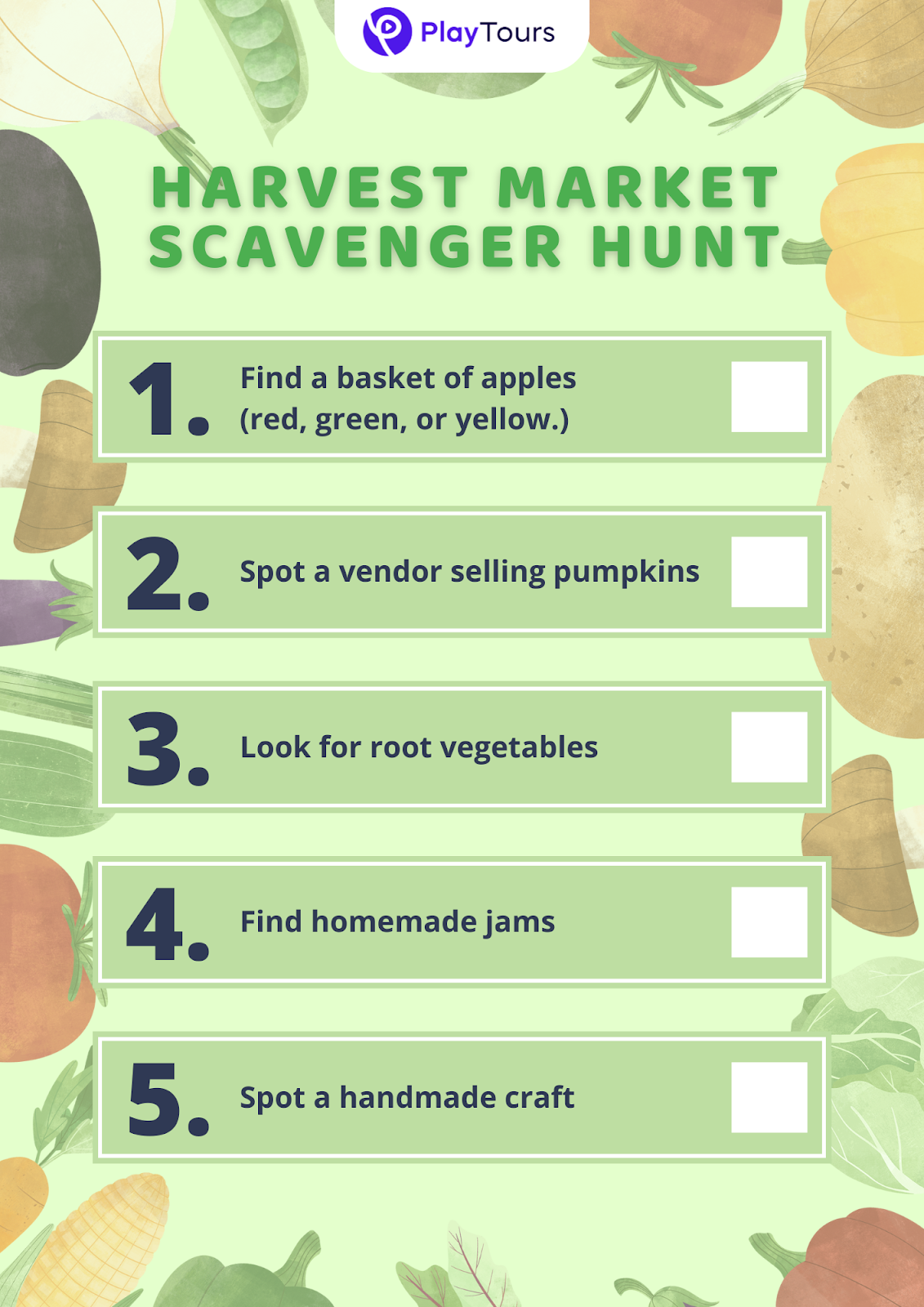 free fall market scavenger hunt printable template